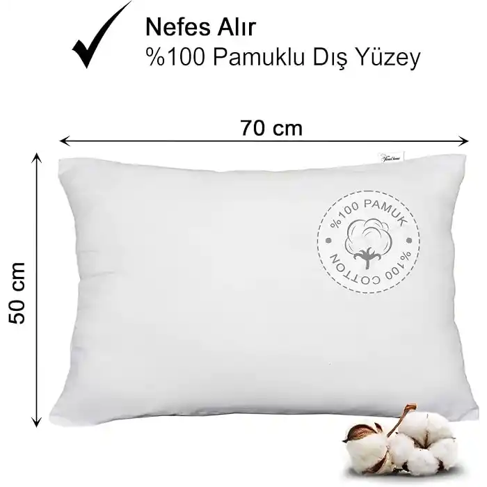 Vionel Home 900 GR Antialerjik Boncuk Silikon Dolgulu Yastık | 2 Adet