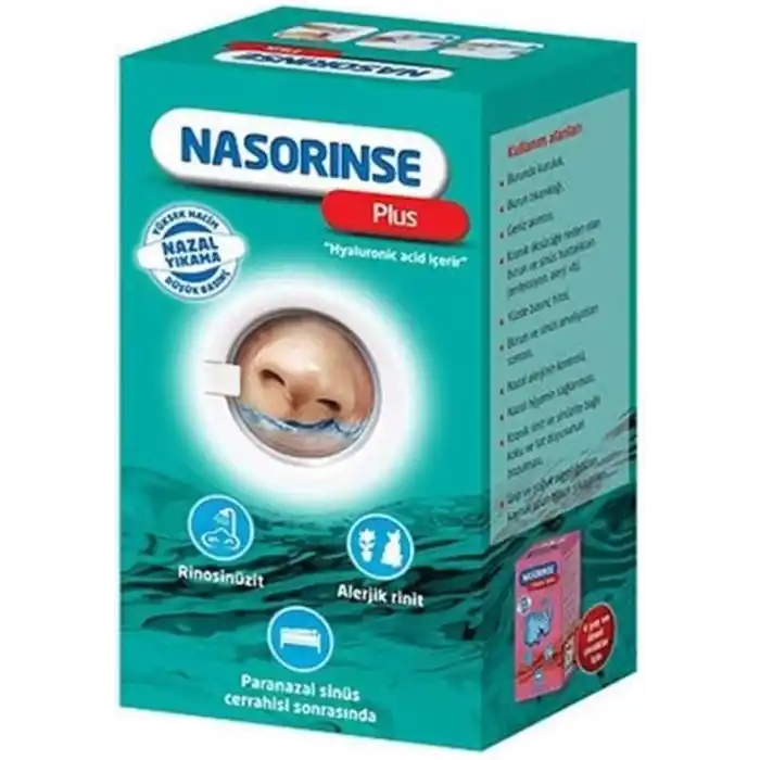 ABFEN NASORINSE PLUS HYALUNORIK ASİT İÇEREN YÜKSEK HACİM DÜŞÜK BASINÇLI NAZAL DUŞ (25 Poşetli)