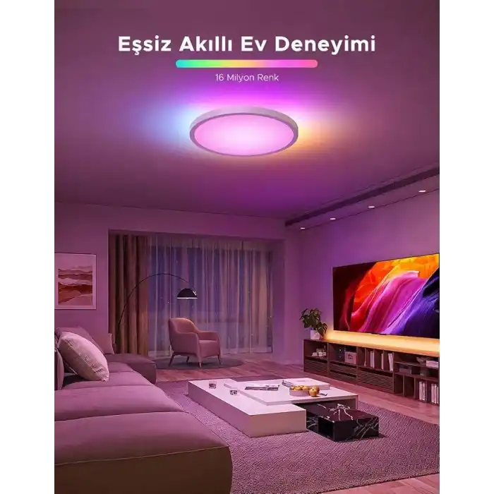 Govee RGBWW + RGBIC Yuvarlak Akıllı Tavan Armatürü 12 İnç H80A1C01