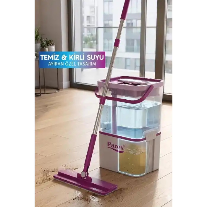 Parex Wondero Flat Şeffaf Temiz Su İle Kirli Suyu Ayıran Otomatik Temizlik Seti Mor