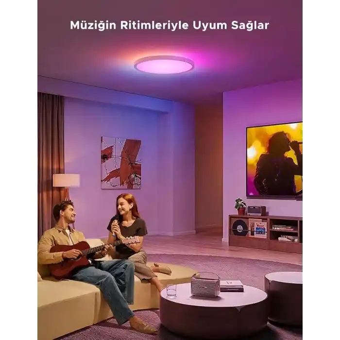 Govee RGBWW + RGBIC Yuvarlak Akıllı Tavan Armatürü 12 İnç H80A1C01