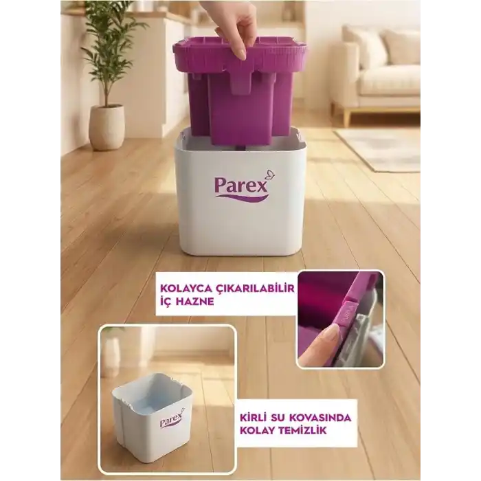 Parex Wondero Flat Şeffaf Temiz Su İle Kirli Suyu Ayıran Otomatik Temizlik Seti Mor