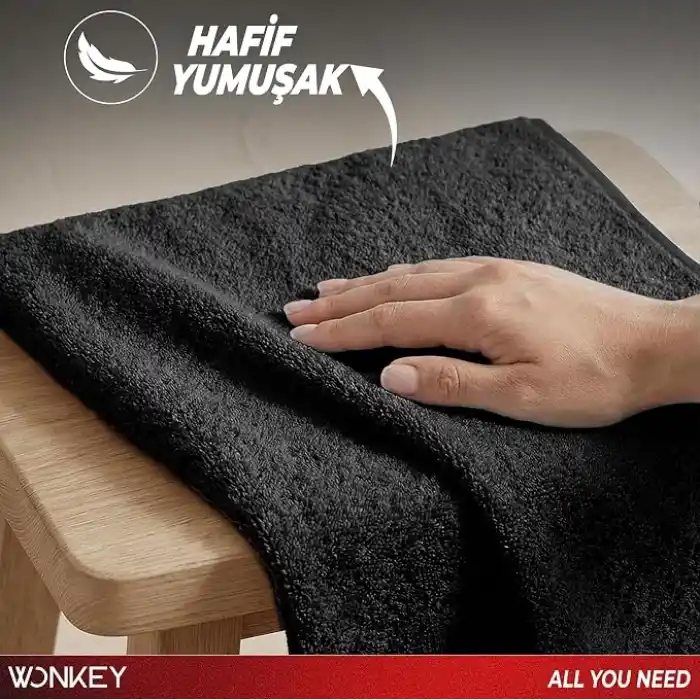 WONKEY - Pamuk El Yüz Havlusu 50x90 cm, Pamuklu Havlu, Yüz Havlusu, Baş Havlusu, El Havlusu, Yumuşak ve Emici Banyo ve Seyahat Havlusu (1 Adet)