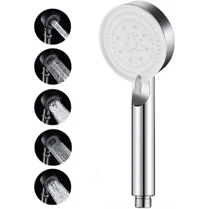 Star Duş Başlığı Seti - 150 cm PVC Banyo Duş Hortumu + 5 Fonksiyonlu Su Tasarruflu El duşu