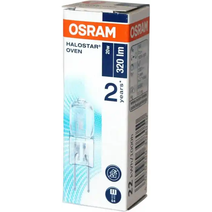 Osram halojen pin taban lambası G4 12 V 20 watt 64428 300 derece fırın lambası