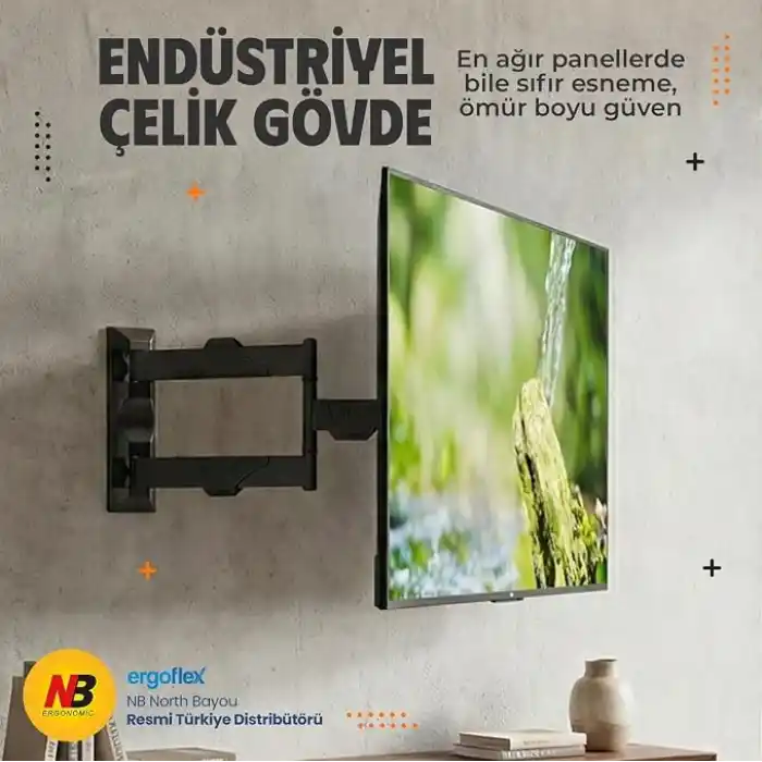 North Bayou NB P4 Ergonomic Ultra Ince 32–55 Alman TUV Sertifikalı Profosyonel Tv Askı Aparatı