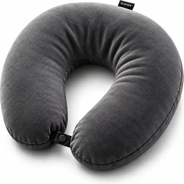 Boyun ve Seyahat Yastığı – Silikon Elyaf Dolgulu, Çıtçıtlı, Komple Yıkanabilir U Yastık – Uçak, Araba, Otobüs ve Uzun Yolculuklar İçin Boyun Desteği, Asorti Renk