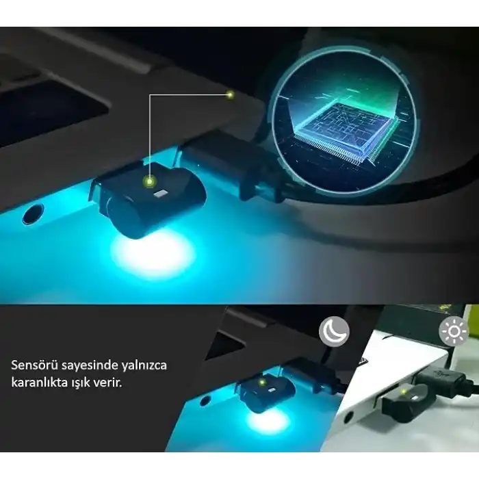 SPELT Sensörlü Renk Değiştirebilen Renkli USB Lamba USB-A Aydınlatma Dekoratif Mini LED Işık RGB