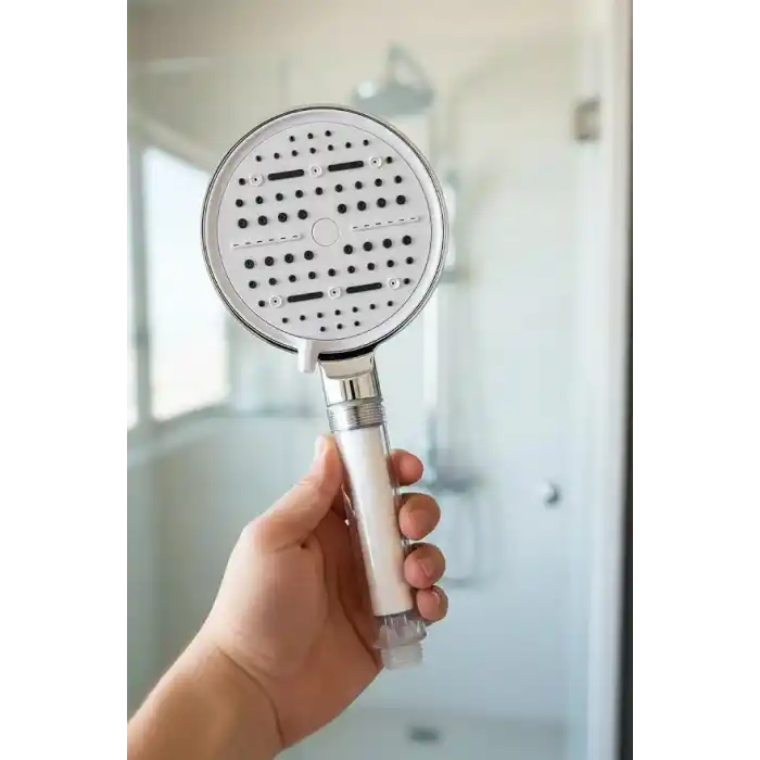 Busstier Krom Filtreli Duş Başlığı 6 Modlu Yüksek Basınçlı Tasarruflu El Duşu Kireç Önleyici Mineral Filtreli Banyo Duş Başlığı 12,5 cm Geniş Başlıklı Evrensel Uyumlu