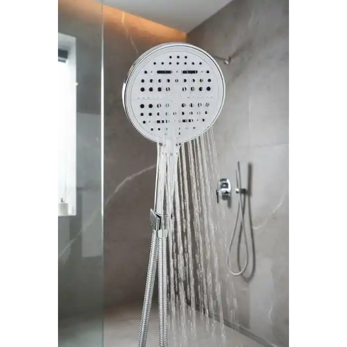 Busstier Krom Filtreli Duş Başlığı 6 Modlu Yüksek Basınçlı Tasarruflu El Duşu Kireç Önleyici Mineral Filtreli Banyo Duş Başlığı 12,5 cm Geniş Başlıklı Evrensel Uyumlu