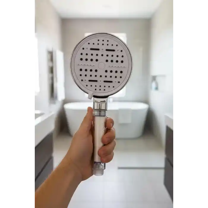 Busstier Krom Filtreli Duş Başlığı 6 Modlu Yüksek Basınçlı Tasarruflu El Duşu Kireç Önleyici Mineral Filtreli Banyo Duş Başlığı 12,5 cm Geniş Başlıklı Evrensel Uyumlu