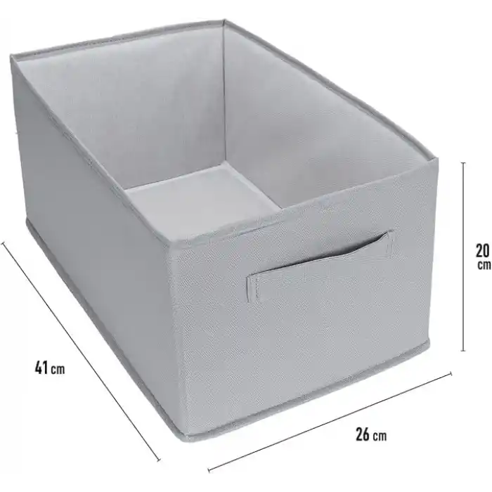 Orret Home 24x41x20 cm Bez Kutu Pantolon Organizeri Dolap İçi Düzenleyici, Çamaşır Organizer, Gardırop İçi Pantolon Saklama Kutusu, Katlanabilir Dolap Organizer Sepeti