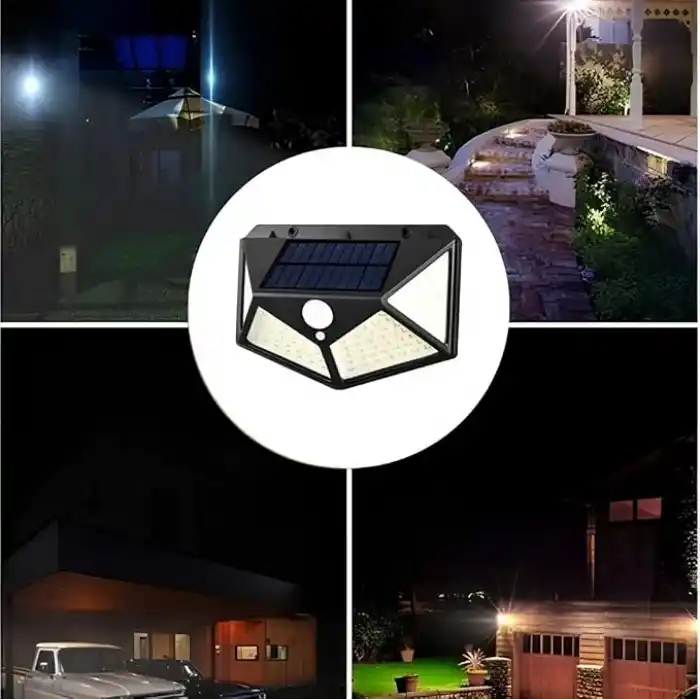 Jouis 100 LED Solar Güneş Enerjili Dış Mekan Duvar Lambası - Hareket Sensörlü Su Geçirmez Bahçe Aydınlatması, 3 Modlu 120 Derece Geniş Açılı Projektör Aplik