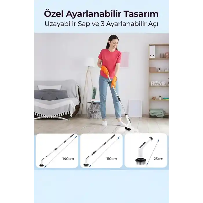 ROBO 9 Başlıklı Şarjlı Dijital Temizlik Fırçası