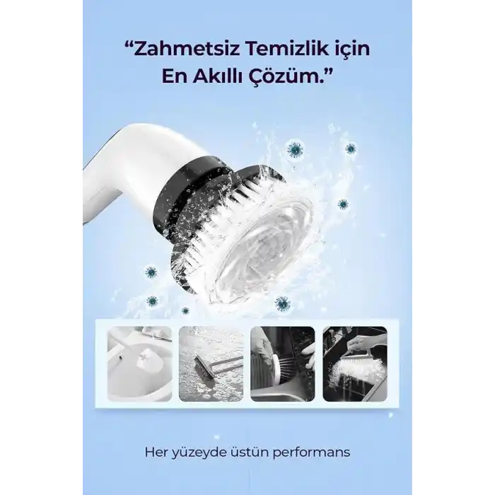 ROBO 9 Başlıklı Şarjlı Dijital Temizlik Fırçası