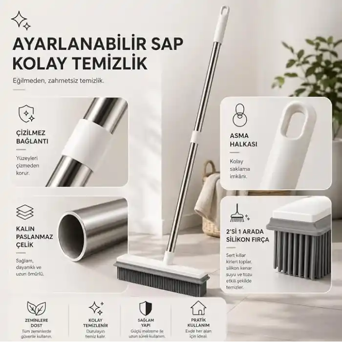 Kauçuk Fırça Mop Çekpas Çekçek Zemin Sihirli Süpürgesi Tüy Bırakmayan Banyo Okaliptus Turbo Temizlik Ev Araba Zemin temizlik