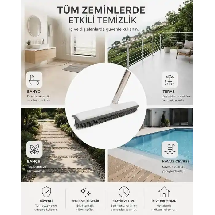 Kauçuk Fırça Mop Çekpas Çekçek Zemin Sihirli Süpürgesi Tüy Bırakmayan Banyo Okaliptus Turbo Temizlik Ev Araba Zemin temizlik