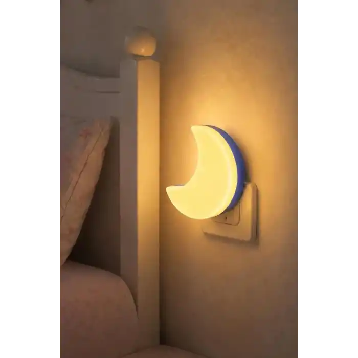 TELVESSE Yarım Ay Gece Lambası ON/OFF Tuşlu Koridor Hol Işığı Uyuma Işığı Sarı K6975