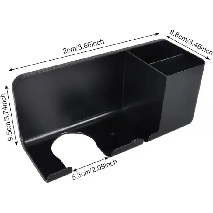 Busstier Saç Kurutma Makinesi Tutucu Banyo Organizeri: Duvara Monte Edilebilir, Pratik Depolama Çözümü (Siyah)