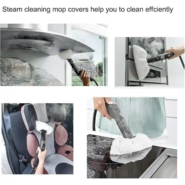 Karcher SC2 SC3 SC4 SC5 Easyfix Buharlı Temizlik Makinesi Uyumlu Yedek Mop Seti (3 Adet el aparatı + 3 adet Zemin aparatı yedek mop bezi)