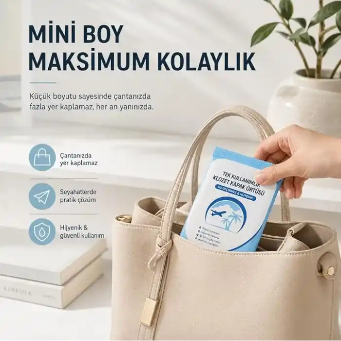 Tek Kullanımlık Hijyenik Klozet Kapağı Örtüsü 50 Adet – Seyahat, Kamp, Otel ve Umumi Tuvaletler İçin Taşınabilir Tuvalet Kapağı Koruyucu, Su Geçirmez ve Hijyenik Kullanım