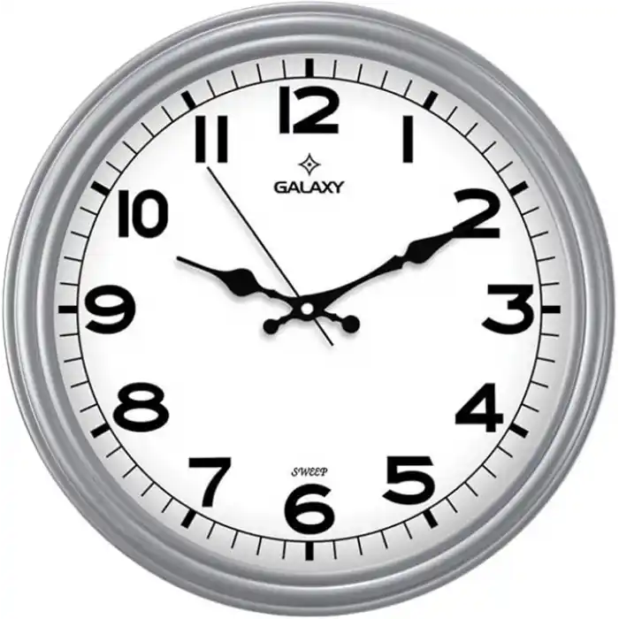 Galaxy D-200-G Klasik Kadran Gri Renk Sessiz Akar 30 cm Duvar Saati