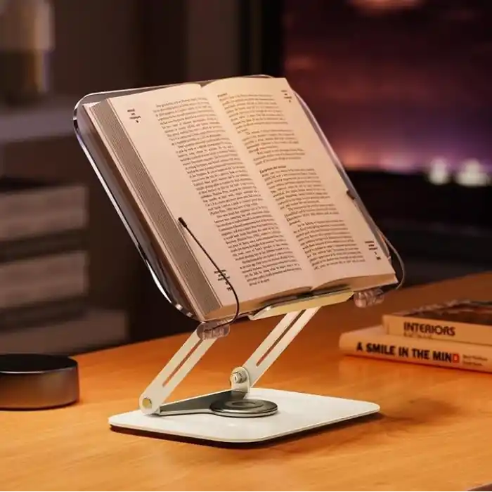 Coverzone Tablet ve Kitap Okuma Standı – 360° Döner Ayarlanabilir Katlanabilir Masaüstü Tutucu, Ergonomik Tasarım, Sağlam Alüminyum Alaşım, Ev ve Ofis Kullanımı İçin Evrensel Tablet Desteği | R15