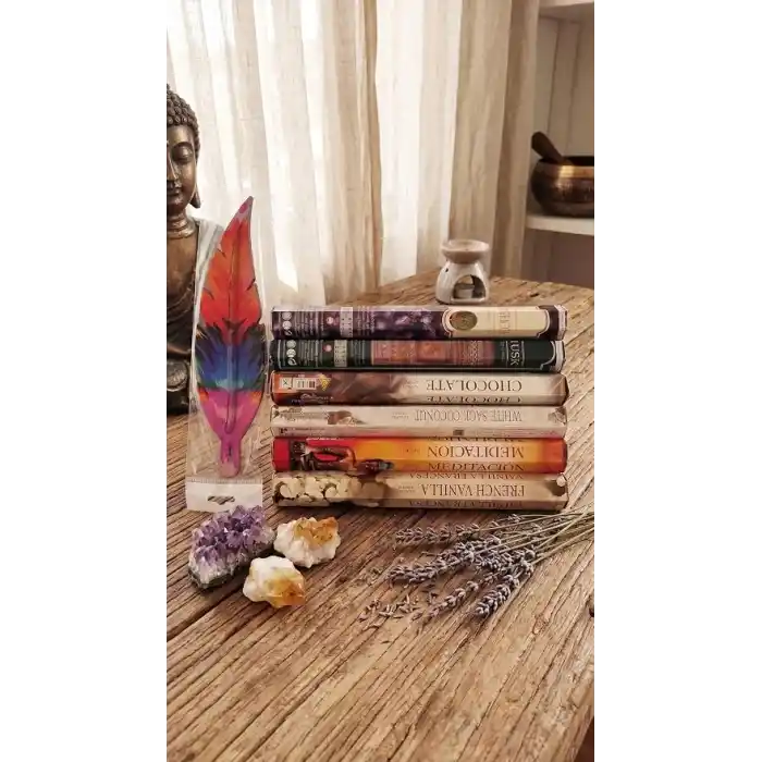 6 Çeşit Karışık Koku ve Desenli Ahşap Tütsü Kayığı Seti – 120 Adet Aromaterapi Çubuğu – Ev, Ofis ve Yoga İçin Tam Başlangıç Paketi (Yaprak Şekilli)