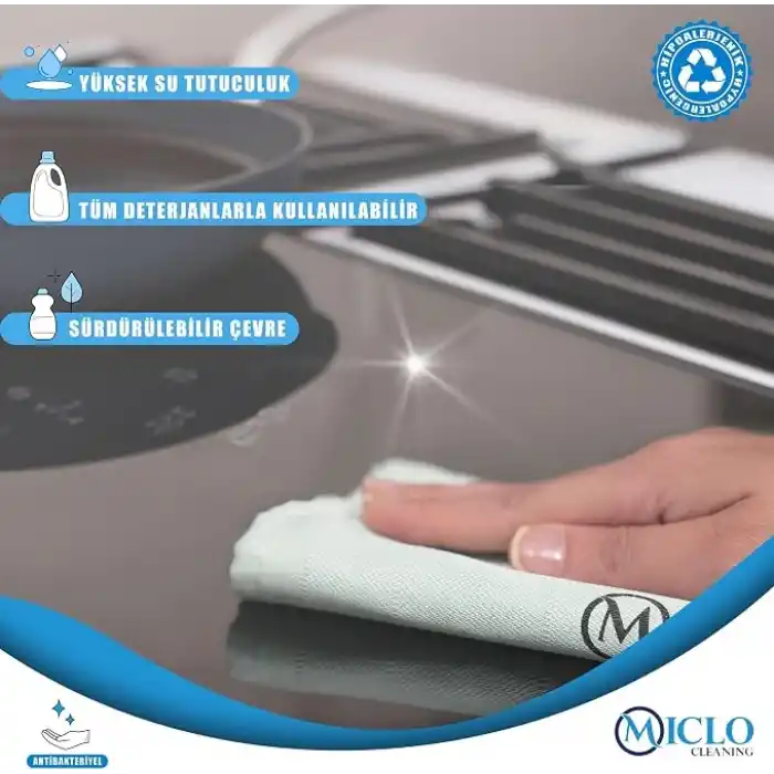 MICLO CLEANING | Mikrofiber Temizlik Bezi 3lü Set | Sihirli Bez | Cam, Ayna Bezi | Soft Seri (30x40)
