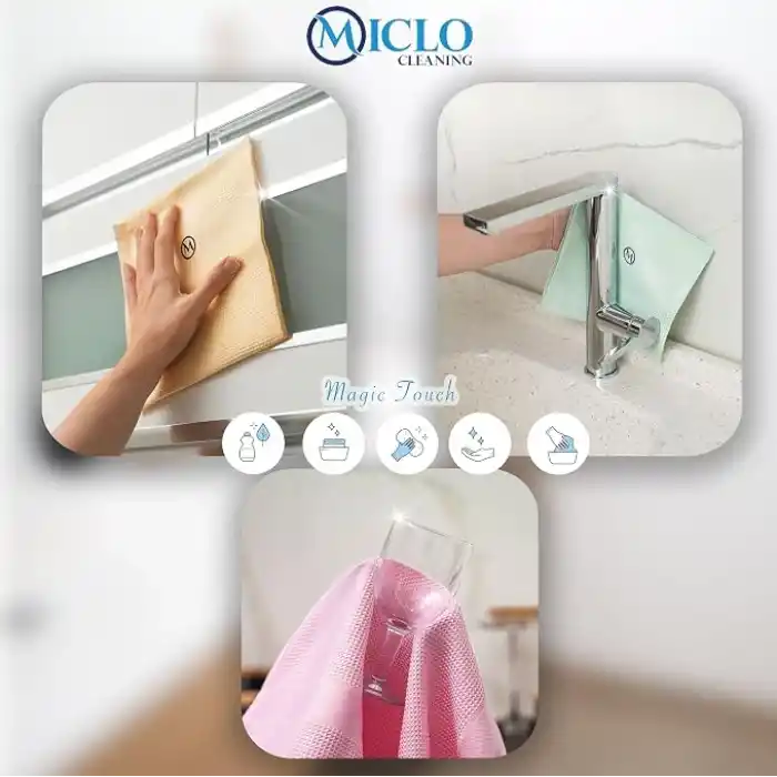 MICLO CLEANING | Mikrofiber Temizlik Bezi 3lü Set | Sihirli Bez | Cam, Ayna Bezi | Soft Seri (30x40)