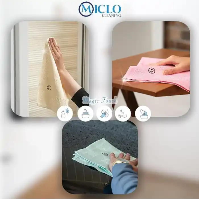 MICLO CLEANING | Mikrofiber Temizlik Bezi 3lü Set | Sihirli Bez | Cam, Ayna Bezi | Soft Seri (30x40)