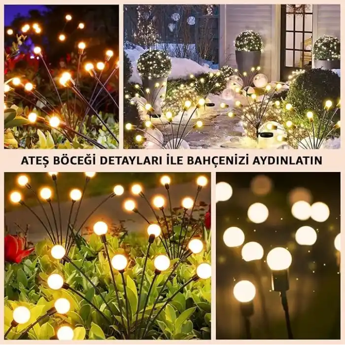Robeve 2li Paket 6lı Ateş Böceği Bahçe Aydınlatması Solar Güneş Enerjisi Bahçe Aydınlatması Güneş Enerjili Aydınlatma Gün Işığı Aydınlatma Led Işık Su Geçirmez Işık