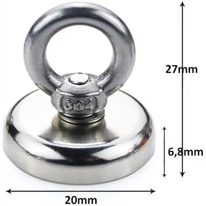 Valkyrie D20 10kg 20mm Askılı Güçlü Neodyum Mıknatıs Banyo Tuvalet Mutfak Askı Raf