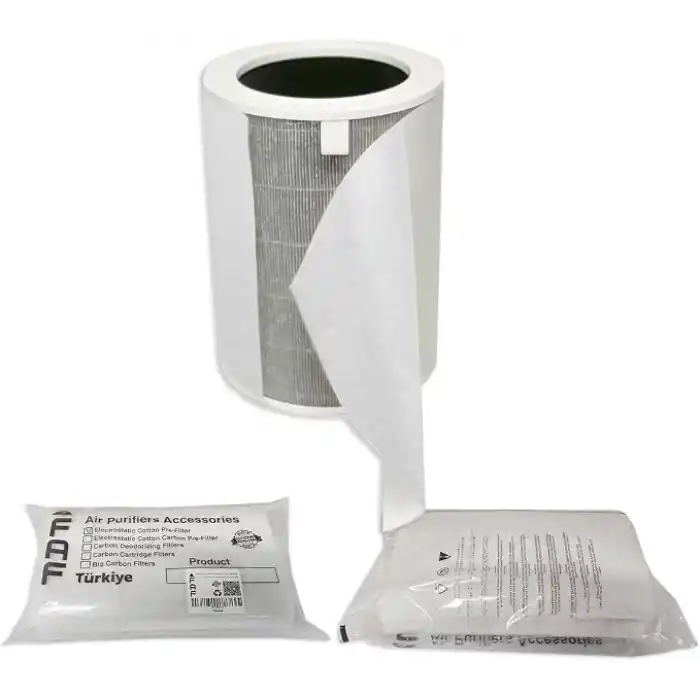 Faf Fresh Air Filter 10 Adet Xiaomi Smart Purifier 4 Lite İle Uyumlu Filtre Üstüne Uyumlu Gümüş İyonlu Elektrostatik Toz Tutucu Ön Filtre