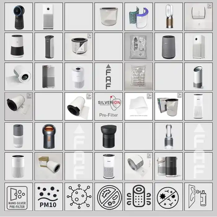 Faf Fresh Air Filter 10 Adet Xiaomi Smart Purifier 4 Lite İle Uyumlu Filtre Üstüne Uyumlu Gümüş İyonlu Elektrostatik Toz Tutucu Ön Filtre