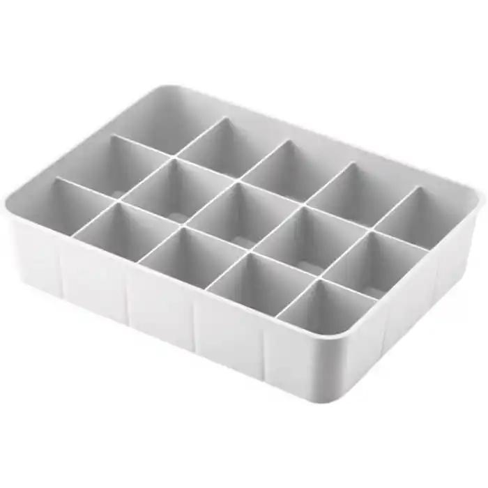 EYNEL Kapaksız Dolap İçi 15 Bölmeli Çekmece Düzenleyici Plastik Hobi Kutusu Takı Makyaj Saklama Kabı Organizer (Beyaz)