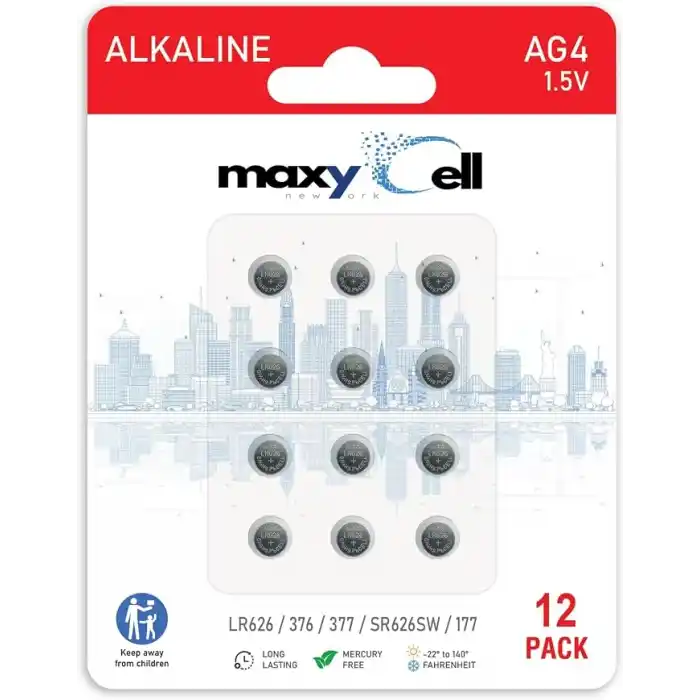 12 Adet AG4 LR626 Alkalin Düğme Pil 1,5V; Saatler, Oyuncaklar, Araç Kumandaları, Hesap Makineleri, İşitme Cihazları ve Elektronik Cihazlar için Yüksek Kapasiteli, Uzun Ömürlü Sızdırmaz