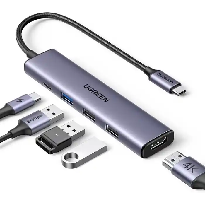 UGREEN USB C Hub, PD 100W, 4K HDMI, MacBook Pro/Air, iPad Pro/Air, Surface Pro/Go, Galaxy Tab, Galaxy S23/S22 vb. ile uyumlu USB A 3.0.