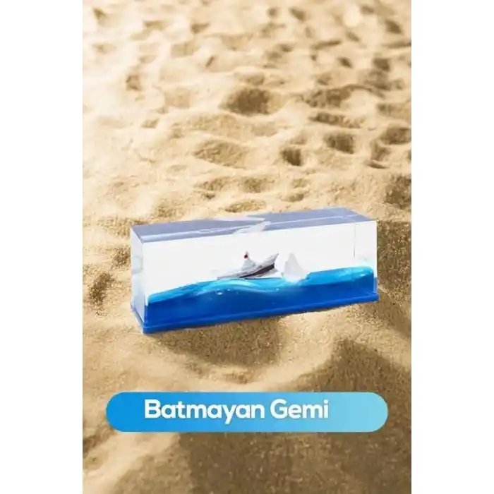 Busstier Batmayan Gemi, Interaktif Hareketli Gemi Biblosu, Su ve Mavi Yağlı Dinamik Deniz Manzaralı Dekoratif Blok