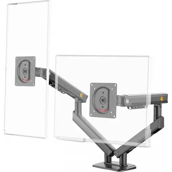 North Bayou NB A5C Ergonomic 17-32 inch Çift Kol 2-9 kg Kapasiteli Yeni Nesil Profosyonel Monitör Standı (Siyah)