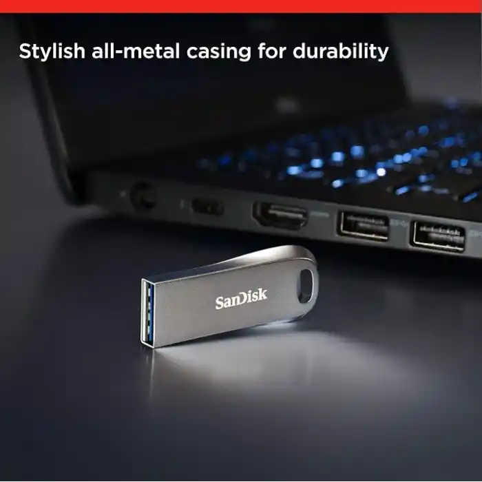 SanDisk Ultra Luxe USB 3.1 Flash Sürücü 64 GB (USB 3.1 Gen 1 ve USB 3.0 uyumlu, 150 MB/s, Şifre Koruması, Veri Kurtarma Yazılımı)