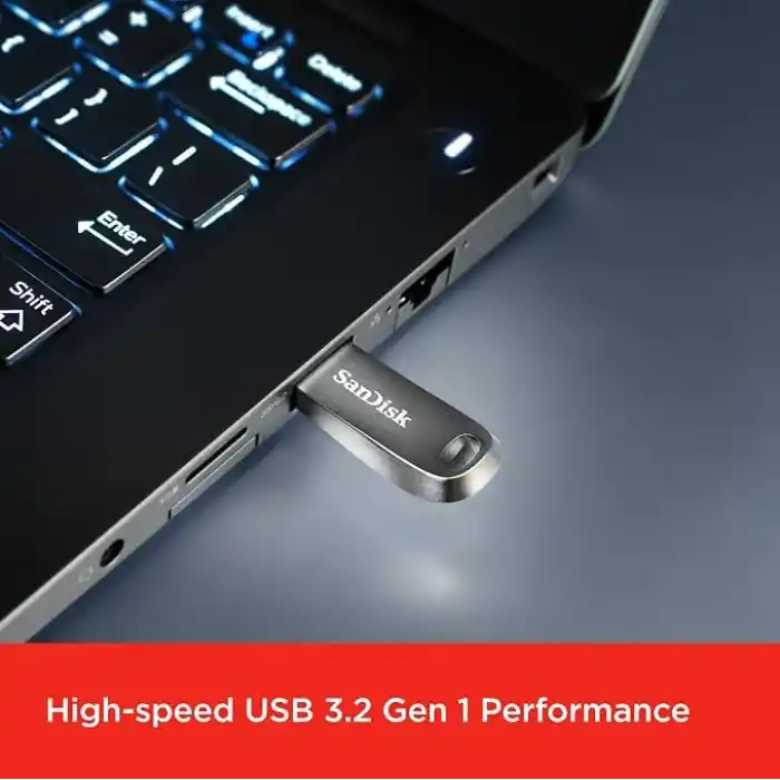 SanDisk Ultra Luxe USB 3.1 Flash Sürücü 64 GB (USB 3.1 Gen 1 ve USB 3.0 uyumlu, 150 MB/s, Şifre Koruması, Veri Kurtarma Yazılımı)
