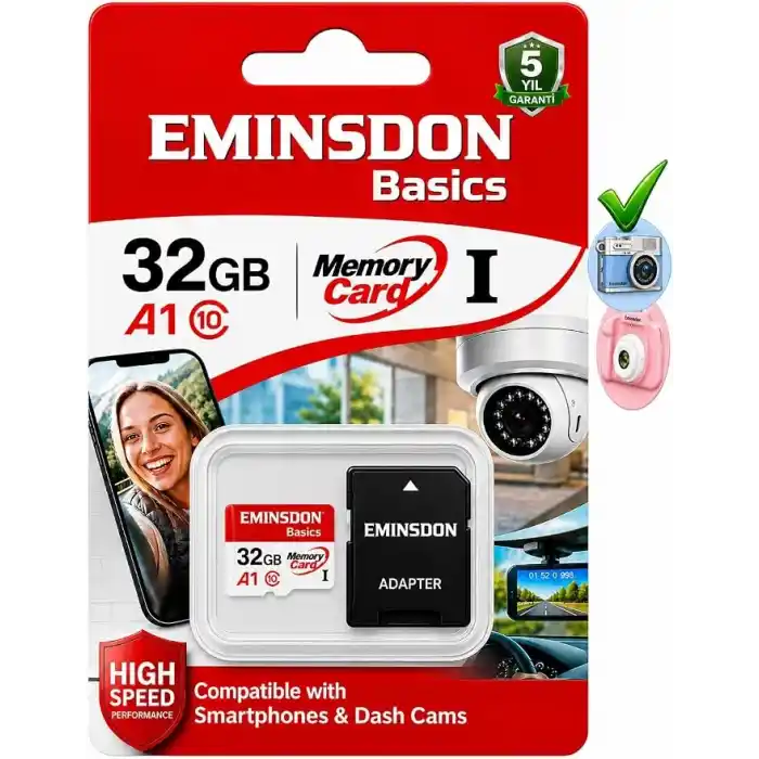 32GB Hafıza Kartı Mini Kamera Ev Araç Güvelik Kamerası Uyumlu Telefon Micro Kart Class10