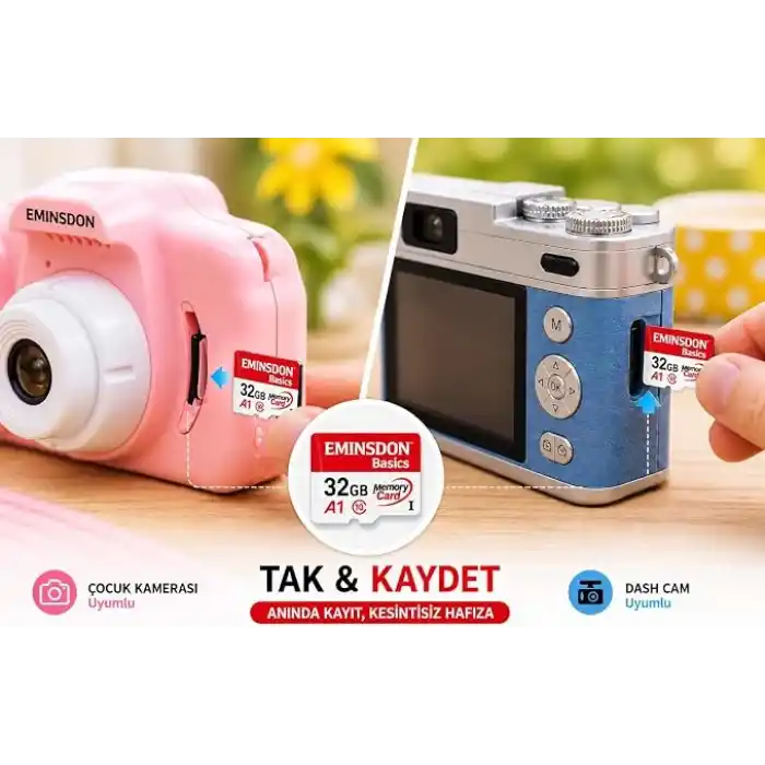 32GB Hafıza Kartı Mini Kamera Ev Araç Güvelik Kamerası Uyumlu Telefon Micro Kart Class10