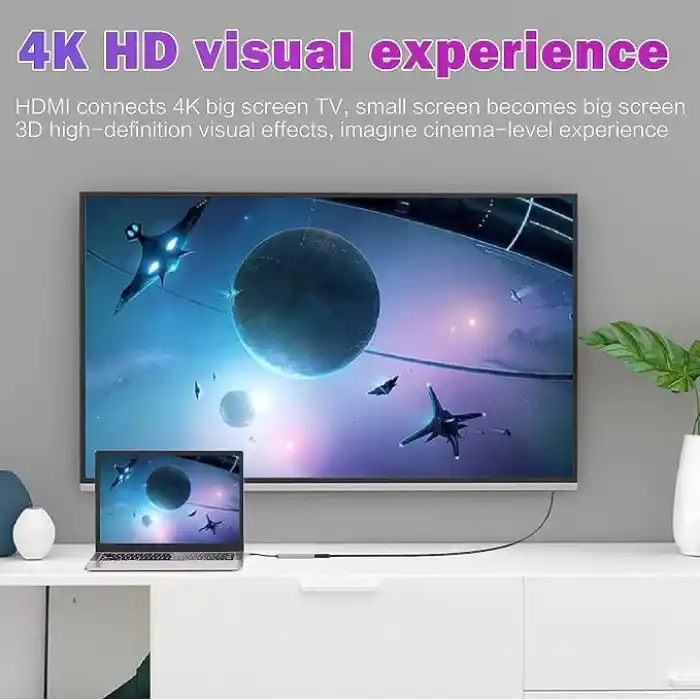 USB C HUB, MacBook Pro ve Hava Aksesuarları için Çoklu Bağlantı Noktalı USB C Adaptörü, 4K HDMI, USB 3.0, SD/TF Kart Okuyucu, 100W PD Dizüstü Bilgisayar ve Diğer C Tipi Cihazlar için Uyumlu