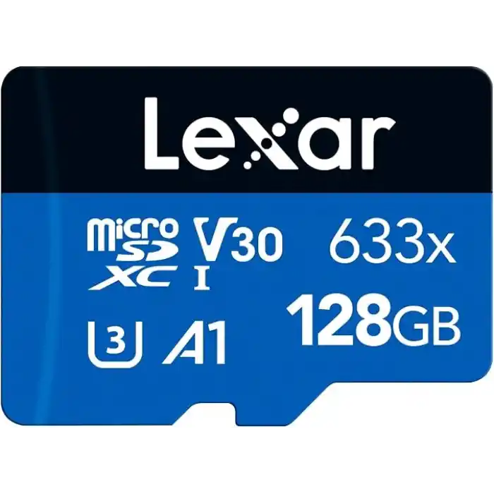 Lexar 128GB 633x MicroSDXC UHS-I U3 100/45 MB/sn Yüksek Performanslı MicroSD Hafıza Kartı