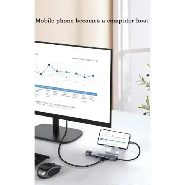 Coverzone 8 in 1 Type C to 2 Port USB 3.0 2 SD Kart TF Kart HDMI RJ45 2PD Kablolu Adaptör iphone 15 Serisi Uyumlu Type C Girişli Android Cihazlara Uyumlu ZR38