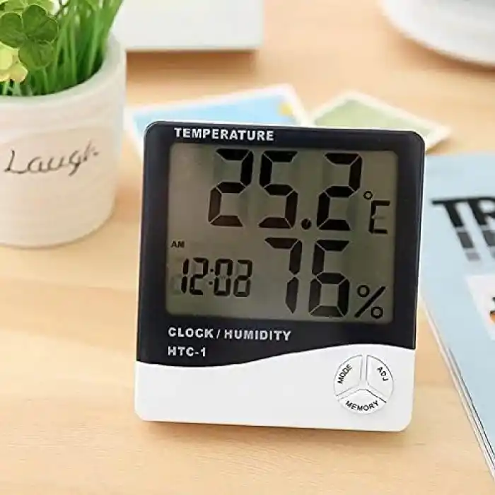 Orret Home HTC-1 Dijital Termometre,Masa Saati Ve Nem Ölçme Özellikli Dijital Termometre