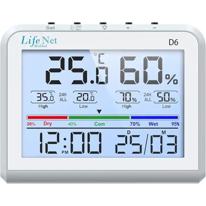 Life Net Medikal Dijital Termometre Isı Ve Nem Ölçer D6