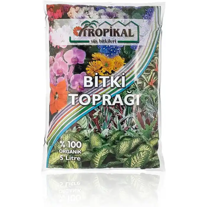TROPİKAL Bitki Toprağı 5 Litre, Saksı ve Çiçek Toprağı, İç Mekan Salon Bitkileri İçin Torflu Hazır Karışım, Fideleme ve Saksı Değişimi